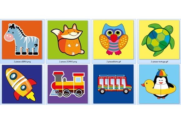 Rompecabezas 2 a 4 Piezas