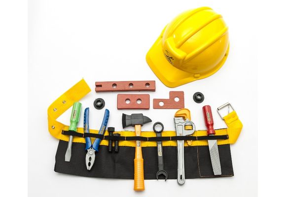 Casco Ingeniero Cinturón y Herramientas