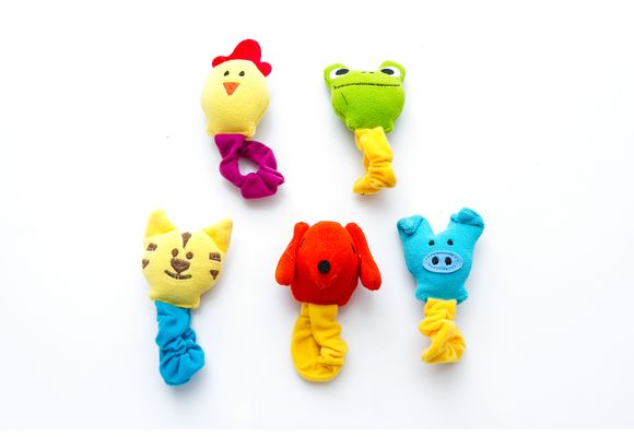 Sonajero de Mano Con Moño Roles x 5