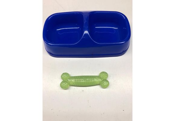 Kit Comedero Doble semi pesado + Hueso Grandes